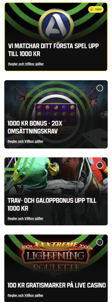 Unibet välkomstbonus och omsättningskrav